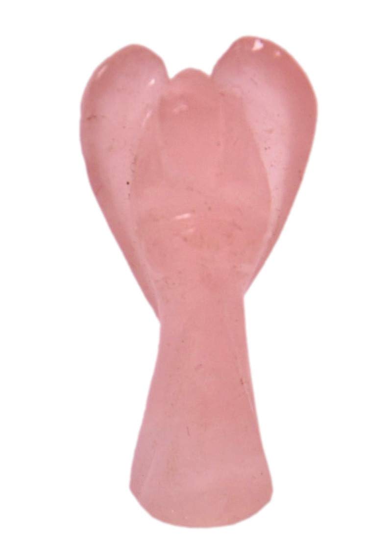 Purpledip Rose Quartz Small Angel/Fairy Statue: Reiki Energized Gift Natural Crystals, Good Luck Healing Charm (11333)