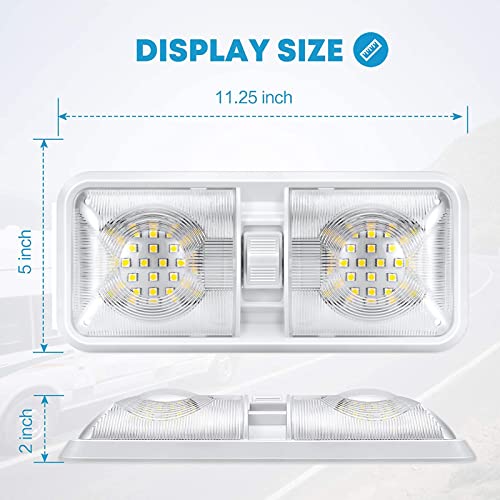 Kohree 5 Pack 12V Led RV Ceiling Double Dome Light 640 Lumens RV Bright