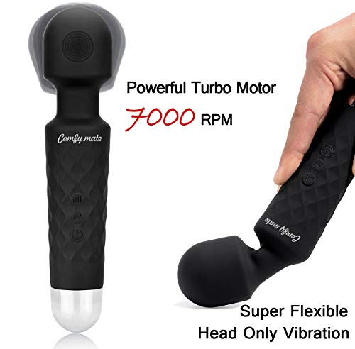 Upgraded Powerful Viberate Massager with 20 Magic Vibration Modes, Whisper Quiet, Waterproof, Handheld, Cordless for Neck Shoulder Back Body Massage, Sports Recovery & Muscle Aches - Carbon Black