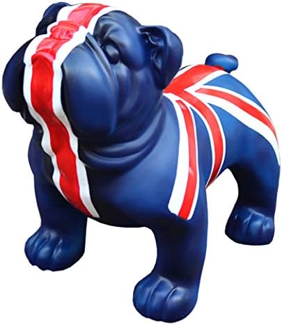 British Bulldog Statue Handmade Art Sculpture Pet Dog Colophony Crafts Home Decor Stores 42CM