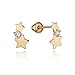 14k Yellow Gold Star Children Cubic Zirconia Screwback Baby Girls Earrings