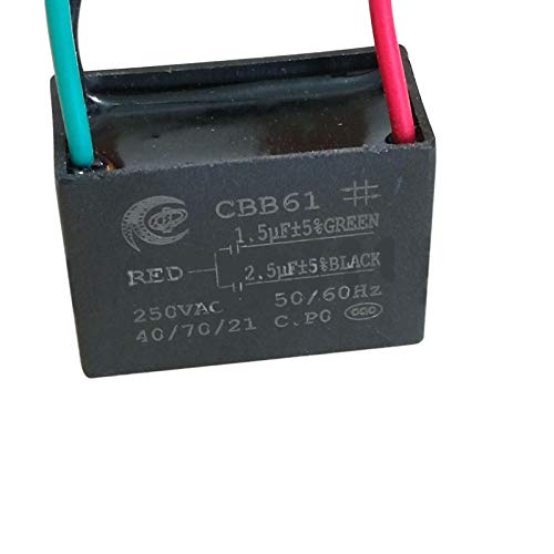 Ceiling Fan Capacitor CBB61 1.5uf + 2.5uf 3 Wire