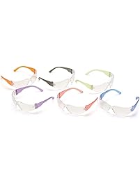 Safety Eyewear UV Protection Glasses By Tuff America - Clear Lens & Colored Temple -Pack Of 12