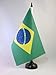 Brazil Table Flag 5'' x 8'' - Brazilian Desk Flag 21 x 14 cm - Black plastic stick and base - AZ FLAG
