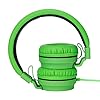 Rockpapa-952-Stereo-Foldable-Headphones-On-Ear-Adjustable-Headband-with-Microphone-for-Kids-Childrens-Adults-Tablet-Computer-Mobile-CDDVD-MP34-Black-Green Rockpapa Kids Headphones, 952 Childrens Headphones, Wired Headphones with Microphone, Foldable, Stereo Sound, 3.5mm Jack…