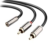 3.5 mm to 2RCA Cable, J&D RCA Cable Gold-Plated [Copper&nbsp;Shell]&nbsp;[Heavy&nbsp;Duty] 3.5mm Female to 2 RCA Male Stereo Audio Adapter Cable - 1 Feet
