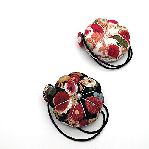 JKJF 2 Pieces Wrist Strap Pin Cushions, Sewing Pincushion Pumpkin Shape Soft Cotton Fabric for Cross Stitch Sewing Safety Pin Cushion Accessories - Thumbnail 6