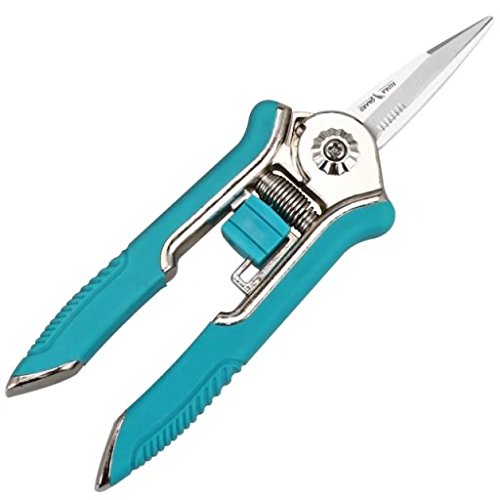 FLORA GUARD 6.5 Inch Micro-Tip Pruning Snip Gardening Hand Pruning Shears Trimming Scissors with Stainless Steel（Blue）