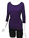 MBJ WT822 Womens 3/4 Sleeve with Drape Top XXXL DARK_PURPLE