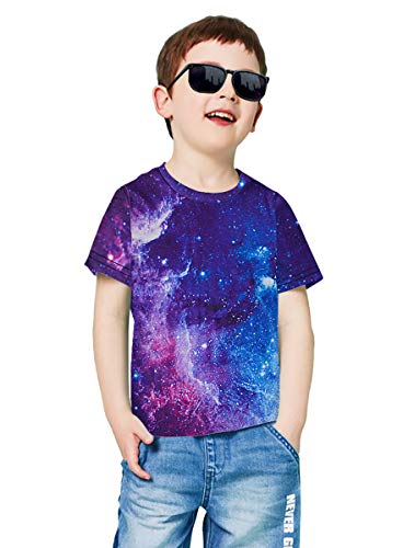 RAISEVERN Manica Corta 3D Tshirts per Bambini Neon Divertente Girocollo Tshirt Tee Tops