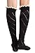 Avidlove Women Socks Lace Trim Leg Warmers Button Boot Cuffs Toppers Black (FBA)