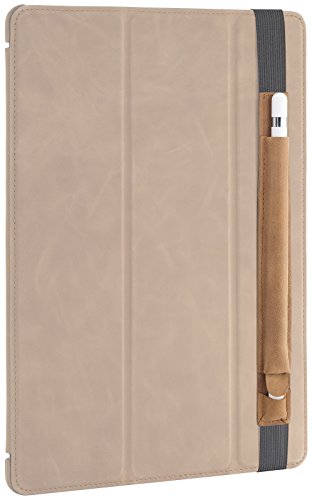 StilGut Pencil Holder, Genuine Leather Sleeve with Charging Slot (for Lightning Adapter) for Apple Pencil, compatible with Apple iPad Pro 12.9 " Cases, Cognac Vintage