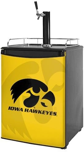 Kegerator Skin - Iowa Hawkeyes Herkey Black on Gold (fits medium sized dorm fridge and kegerators)