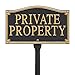 Whitehall Products Private Property Wall/Lawn Statement Plaque, Black/Gold