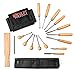 Wood Carving Tool Set 17 Pcs with Apron & Whittling Knife. Gouge Chisels, Strong Comfortable Wood Sculpting Grips, Whet Stone and Mallet, Beginner Woodwork Tools with Canvas roll-up Bag & Info Flyer.