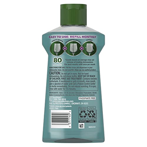 Cascade Platinum Dishwasher Rinse Aid, 8.45 fl oz (Packaging May Vary