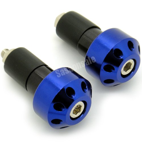 GTSpeed Universal Blue Motorcycle Bar Ends 7/8" Handlebar Grips Plugs - Fits Honda Kawasaki Suzuki Yamaha BMW KTM Ducati Triumph (READ Product description for Model & Year specification)