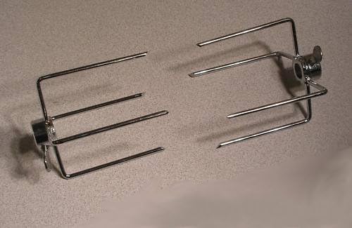 5/16" Rotisserie 4 Prong Meat Forks (2) 2.25" x 1.75" for Gas or Charcoal Grills