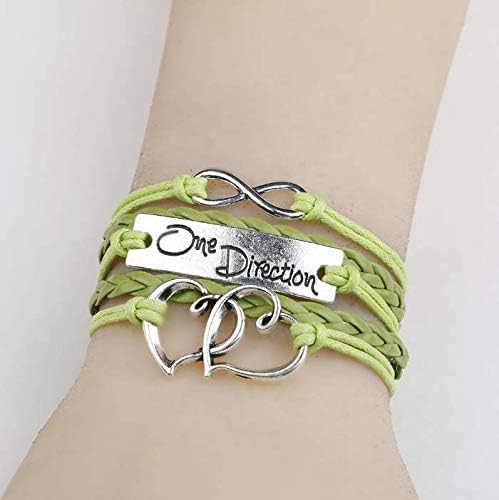 Fashion Infinite Bracelet Leather Knit Rope Love One Direction Heartpunk Charms