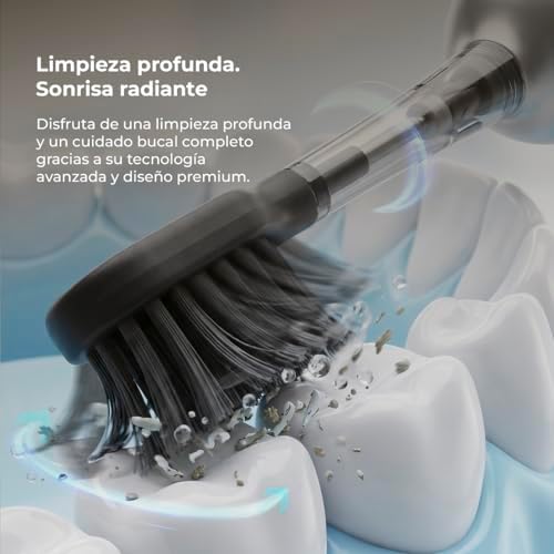 Escova de dentes elétrica sónica com oscilação 60º ToothCare DeluxeSwing. 3 modos personalizados, leve e compacto, autonomia de 40 dias, 3 cabeças de substituição, IPX7