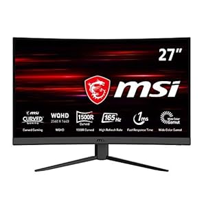 MSI-Optix-G27CQ4-Curved-Gaming-Monitor-27-Inch-169-WQHD-2560-x-1440-1440p-2K-VA-165Hz-1ms-1500R-FreeSync-Premium-DisplayPort-HDMI-Night-Vision-Frameless-Anti-Flicker-Less-Blue-Light MSI Optix G27CQ4 Curved Gaming Monitor - 27 Inch, 16:9 WQHD (2560 x 1440), 1440p, 2K, VA, 165Hz, 1ms, 1500R, FreeSync…