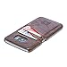 Dockem Card Case for Samsung Galaxy S7 Edge - Vintage Synthetic Leather Wallet Case, Ultra Slim Professional Executive Snap On Cover with 2 Card Holder Slots, Brown