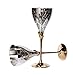 Tuzech Wine Champagne Whisky Glasses - Pure Handmade Silver Plated Engraved Premium Goblet | Champagne Flutes Coupes | Party Glass Dining Set Cutlery, Business Gift – (10 OZ 2 piece)