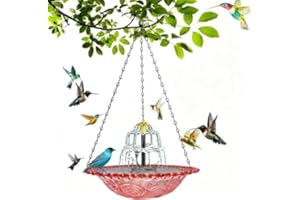 Solar Powered Hanging Bird Bath Fountain, Cascading Waterfall Bird Feeder Bowl, Outdoor Garden Decor Water Pump Dispenser, Hu