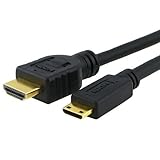 Importer520 6 Feet Gold Plated Mini HDMI Cable for Nikon Digital SLR : D610 D5200, D5100, D600, D3200, D3100, D7100, D7000, D800, D4, D90, 1 Camera Series : AW1, J3, S1, V2, V1, J2, J1 and Other Tablet /Camcorder /Camera