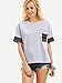 Romwe Women's Fashion Tee Short Sleeve Patch Casual T-Shirt Grey