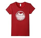 Womens Sacramento, California Grunge Skyline Stamp T-Shirt Small Cranberry