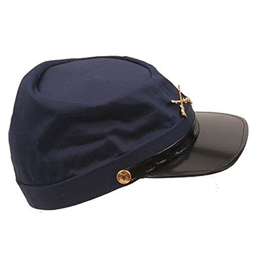 X-Large Cotton Civil War Union Blue Replica Kepi Hat - Image 4