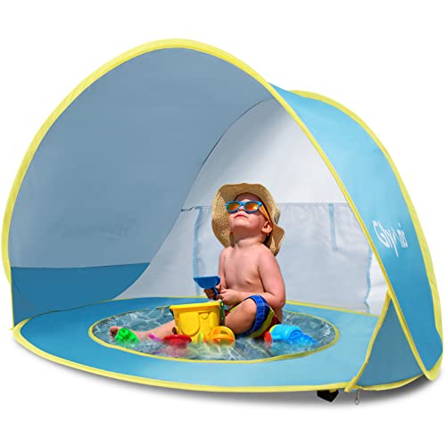 Glymnis Baby Strandmuschel Strandzelt Pop-up Baby Strand Zelt mit trennbarer Pool UV-Schutz UPF 50+ Sun Shade Shelter für Kleinkinder und Baby