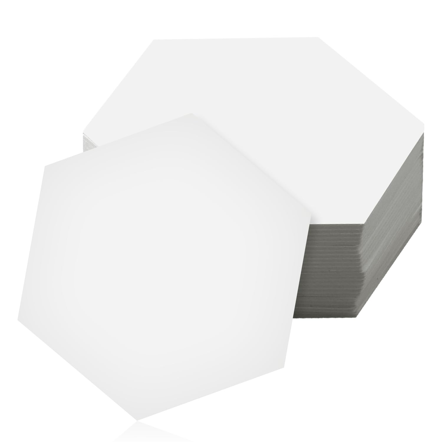 Luckious Brand 300pcs Hexagon Paper Piecing Templates - Hexagon Paper Piecing Shapes for Quilting Supplies, Ideal for Splicing Patchwork, white