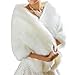 BanZhang Winter Wedding Faux Fur Shawl Wrap Bolero for Women Prom Evening Party Formal Ivory