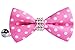 BINGPET BA3041 Soft Personalized Rhinestone Bow Tie Adjustable Cat Breakaway Collar With Bell , Pink