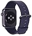 JSGJMY Apple Watch Band 42mm Men Navy Genuine Leather Loop with Black/Space Grey Metal Clasp for iWatch Series 3,Series 2,Series 1,Sport,Edition