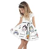 Hatop 2016 Girls Clothes Cute White Cartoon Dress For The Girl Princess Dress