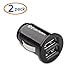 Cable Matters 2-Pack 4.8A 24W Flush Mount Dual USB Car Charger, Compact Mini Car USB Charger for Smartphones and Tablets