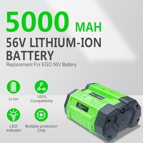 FSKE Upgraded Replacement for EGO 56V Battery 5.0Ah Compatible with All 56V EGO Power Tools BA2800T BA2800 BA1400