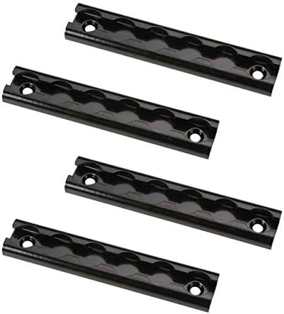 6 inch Airline Track Powder Coated with Black Finish - 4 Pack