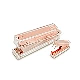 Rose Gold Desk Set Stapler Bundle 1) Stapler 1) Staple Remover with Gift Box - Housewarming Gifts New Apartment