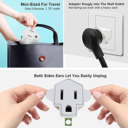 3 Prong to 2 Prong Outlet Adapter,YOELVN 3 Prong Adapter Grounding Converter, Heavy Duty