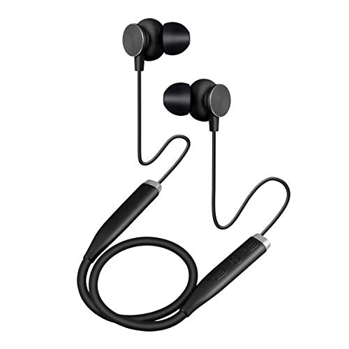 Bluetooth Headphones Advanced Noise Cancellation Technology Waterproof Sport Earbuds Running Jogging Hiking Travelling Sweatproof Earbuds Rechargeable HD Stereo (Black)