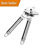 Kebley Stainless Steel Can Opener Manual Food-safe Good Gripswith Built-in Bottle Opener
