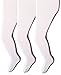 Jefferies Socks Big Girls' Microfiber Tights (Pack of 3), White, 6-8 Years