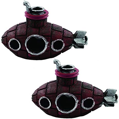 Hamilo アクアリウム 潜水艦 水槽 熱帯魚 淡水魚 置物 オブジェ 2個セット インテリア 在庫処分 飾り
