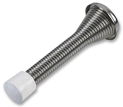 Duratool D01242 75mm Flexible Spring Doorstops, Chrome - 10 Pack