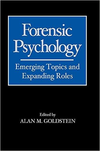 Forensic Psychology: Emerging Topics And Expanding Roles: Goldstein, Alan  M.: 9780471714071: Amazon.com: Books