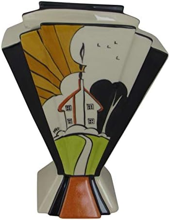 Marie Graves Fine Ceramics Hand Painted Pottery Vase Art Deco Style Design Sunnyside